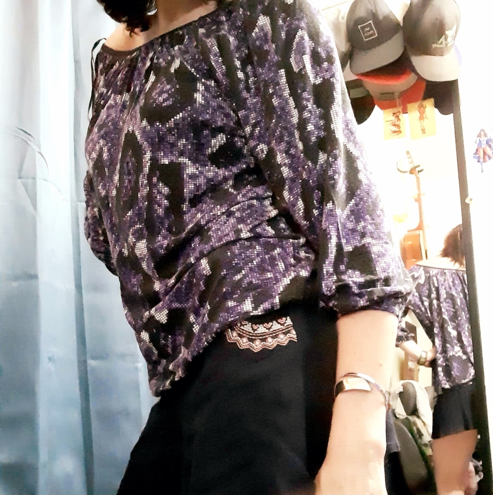 Michael Kohrs Ladies Purple Print Top